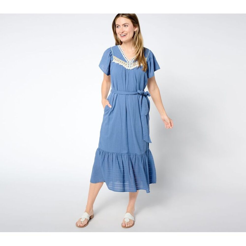 Top Knot Women's Petite Dress PXS Embellished idi Blue A648609